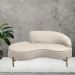 Sofá Curvo 03 Lugares 180cm Braço Esquerdo Thommy Pés Ouro Fosco Linho Off White - Nexta Casa