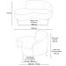 Sofá Curvo 03 Lugares 180cm Braço Esquerdo Thommy Pés Ouro Fosco Linho Off White - Nexta Casa