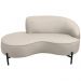 Sofá Curvo 03 Lugares 180cm Braço Esquerdo Thommy Pés Preto Fosco Linho Off White - Nexta Casa