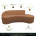 Sofá Curvo 03 Lugares 180cm Eron Braço Direito Bouclé Terracota - Nexta Casa