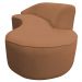 Sofá Curvo 03 Lugares 180cm Eron Braço Direito Bouclé Terracota - Nexta Casa