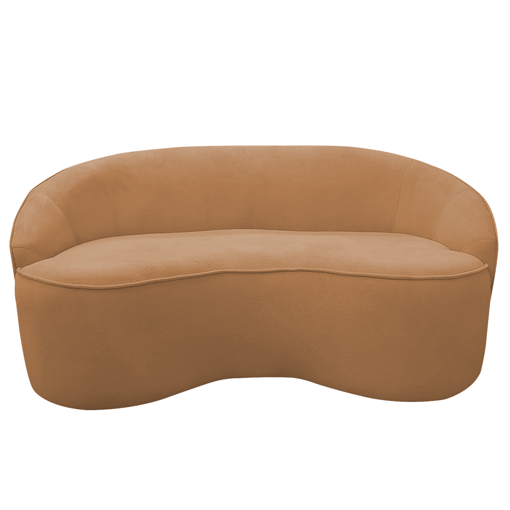Sofá Curvo Montserrat 150cm 02 Lugares Bouclé Terracota - Nexta Casa