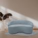 Sofá Curvo Montserrat 150cm 02 Lugares Bouclê Azul Claro - Nexta Casa
