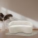 Sofá Curvo Montserrat 150cm 02 Lugares Bouclê Off White - Nexta Casa