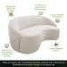 Sofá Curvo Montserrat 150cm 02 Lugares Bouclê Off White - Nexta Casa