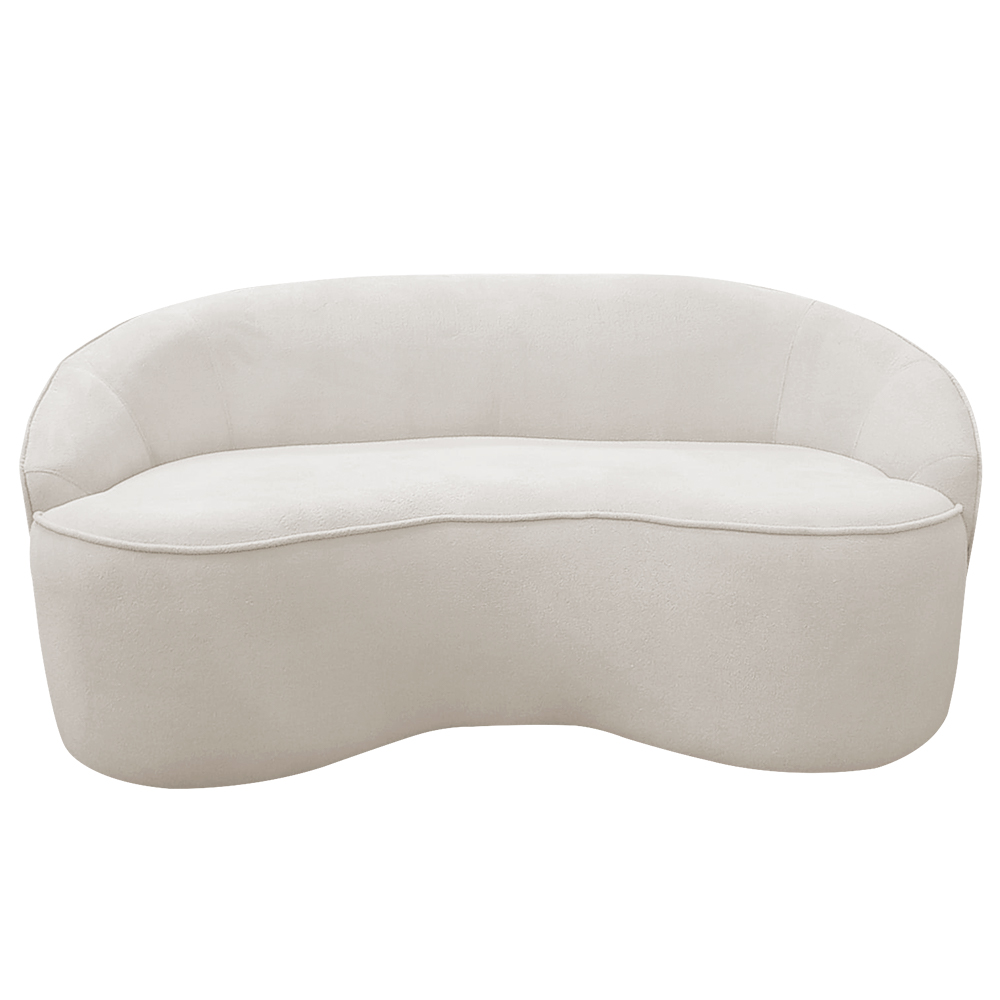 Sofá Curvo Montserrat 150cm 02 Lugares Bouclê Off White - Nexta Casa