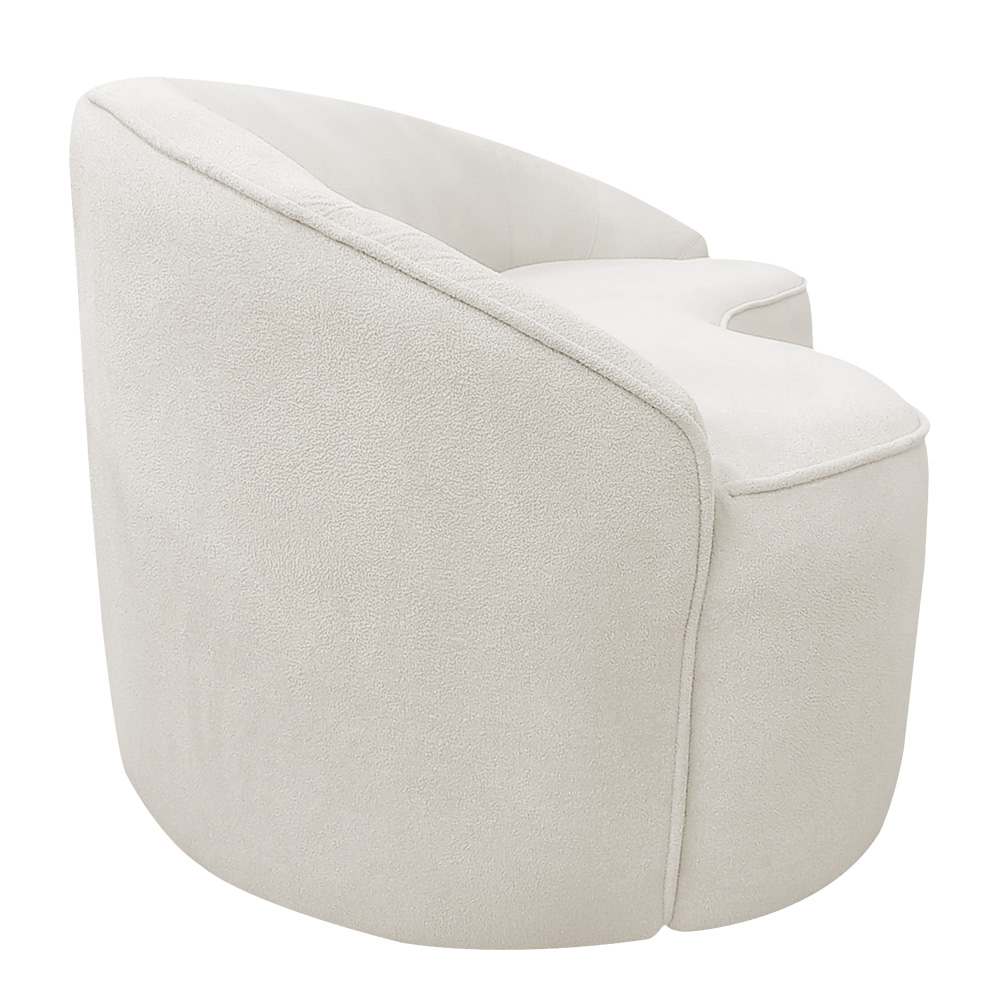 Sofá Curvo Montserrat 150cm 02 Lugares Bouclê Off White - Nexta Casa