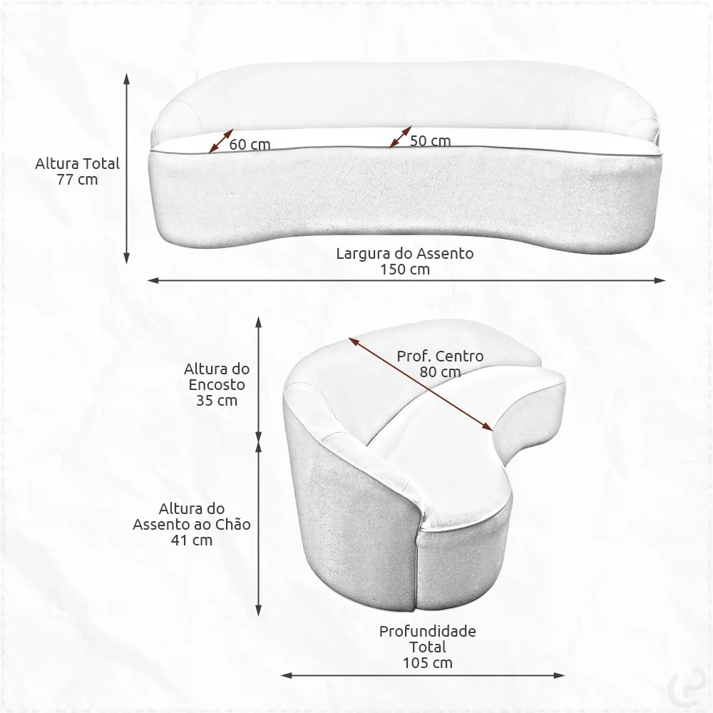 Sofá Curvo Montserrat 150cm 02 Lugares Veludo Rosa - Nexta Casa