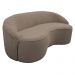 Sofá Curvo Montserrat 180cm 03 Lugares Bouclê Marrom Claro - Nexta Casa