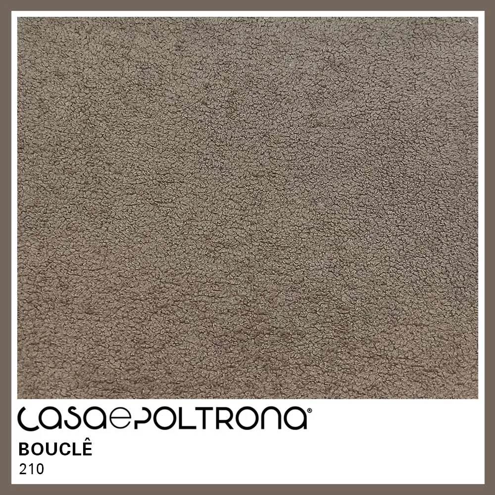 Sofá Curvo Montserrat 180cm 03 Lugares Bouclê Marrom Claro - Nexta Casa
