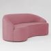 Sofá Curvo Montserrat 210cm 03 Lugares Veludo Rosa - Nexta Casa