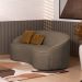 Sofá Curvo Montserrat 230cm 04 Lugares Bouclé Marrom Claro - Nexta Casa
