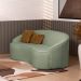 Sofá Curvo Montserrat 230cm 04 Lugares Bouclé Verde Claro - Nexta Casa
