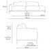 Sofá Living Unne 3 Lugares 210cm Terminal Esquerdo Velusoft Bege - Nexta Casa