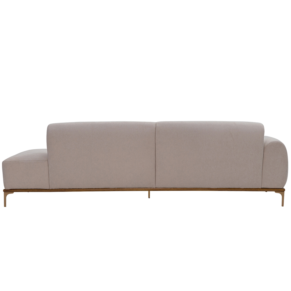 Sofá Living Unne 3 Lugares 210cm Terminal Esquerdo Velusoft Bege - Nexta Casa