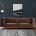 Sofá Luminne 03 Lugares 180cm Base Madeira Veludo Marrom - Nexta Casa