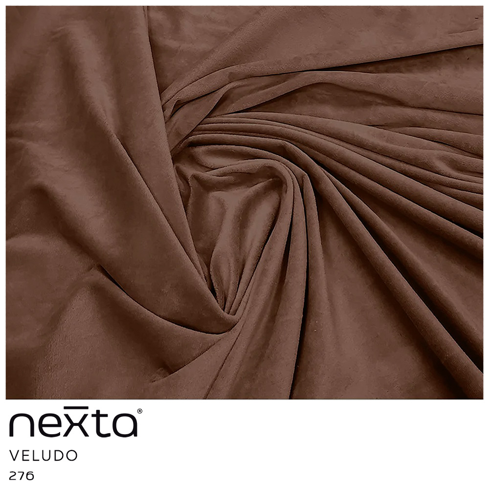 Sofá Luminne 03 Lugares 180cm Base Madeira Veludo Marrom - Nexta Casa