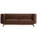 Sofá Luminne 03 Lugares 180cm Base Madeira Veludo Marrom - Nexta Casa