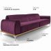 Sofá Molino 3 Lugares 210cm Pés Alumínio Veludo Roxo - Nexta Casa