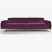Sofá Molino 3 Lugares 210cm Pés Alumínio Veludo Roxo - Nexta Casa