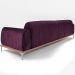 Sofá Molino 3 Lugares 210cm Pés Alumínio Veludo Roxo - Nexta Casa