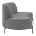 Sofá Orgânico 02 Lugares 150cm Argos Pés Ouro Fosco Linho Cinza - Nexta Casa