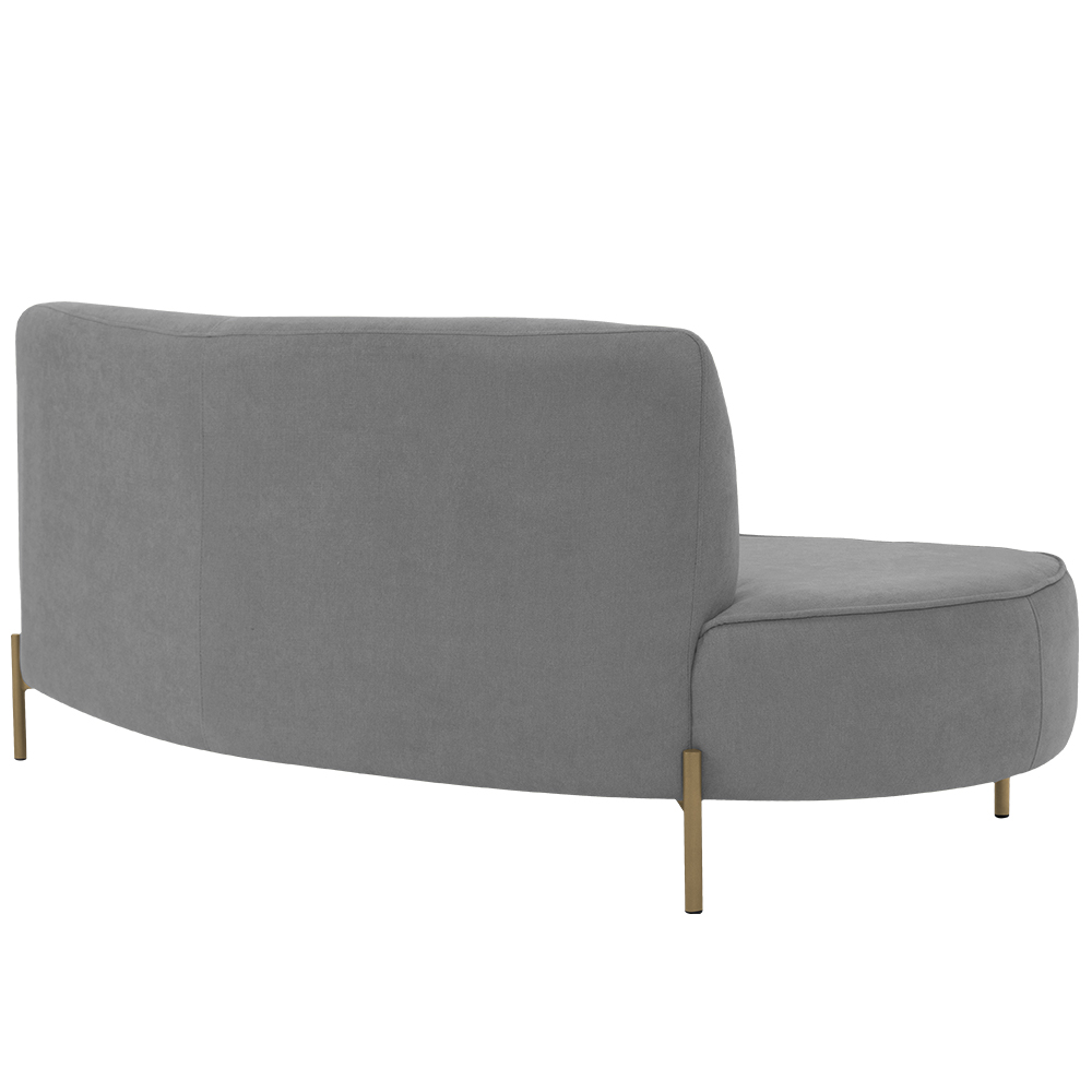 Sofá Orgânico 02 Lugares 150cm Argos Pés Ouro Fosco Linho Cinza - Nexta Casa