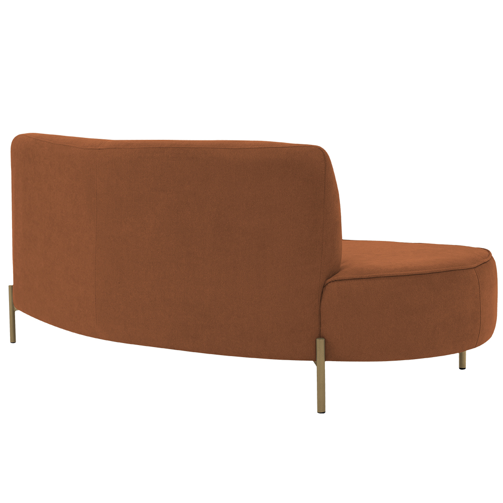 Sofá Orgânico 02 Lugares 150cm Argos Pés Ouro Fosco Linho Terracota - Nexta Casa