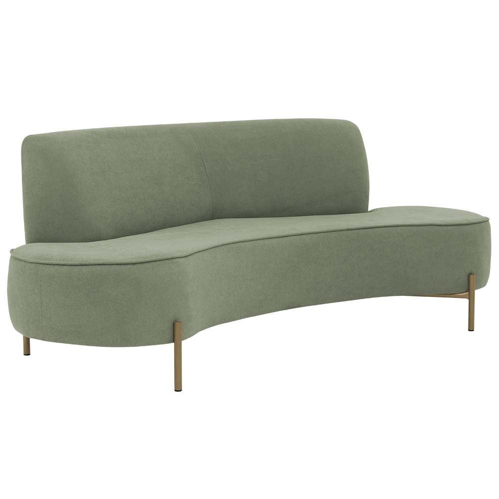 Sofá Orgânico 02 Lugares 150cm Argos Pés Ouro Fosco Linho Verde - Nexta Casa