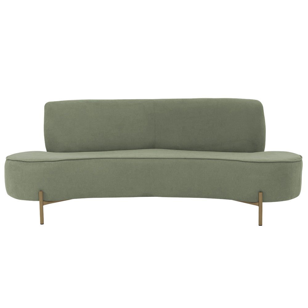 Sofá Orgânico 02 Lugares 150cm Argos Pés Ouro Fosco Linho Verde - Nexta Casa