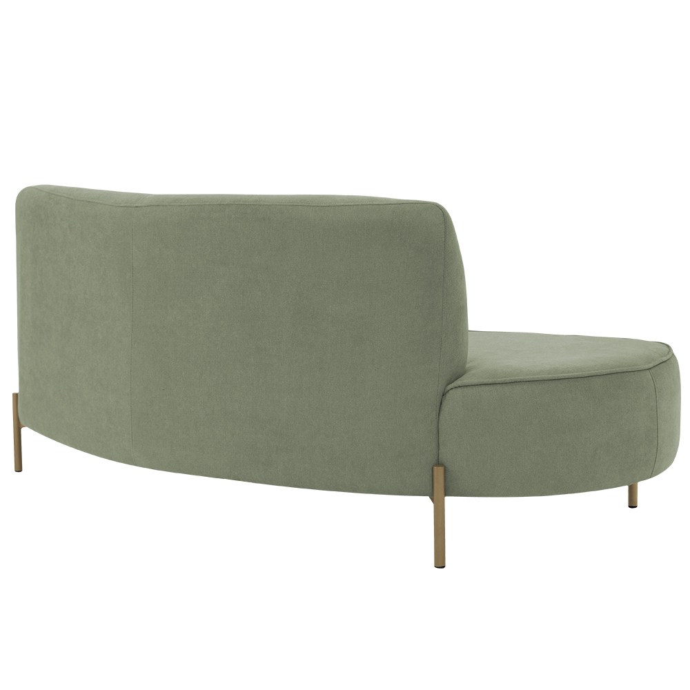 Sofá Orgânico 02 Lugares 150cm Argos Pés Ouro Fosco Linho Verde - Nexta Casa