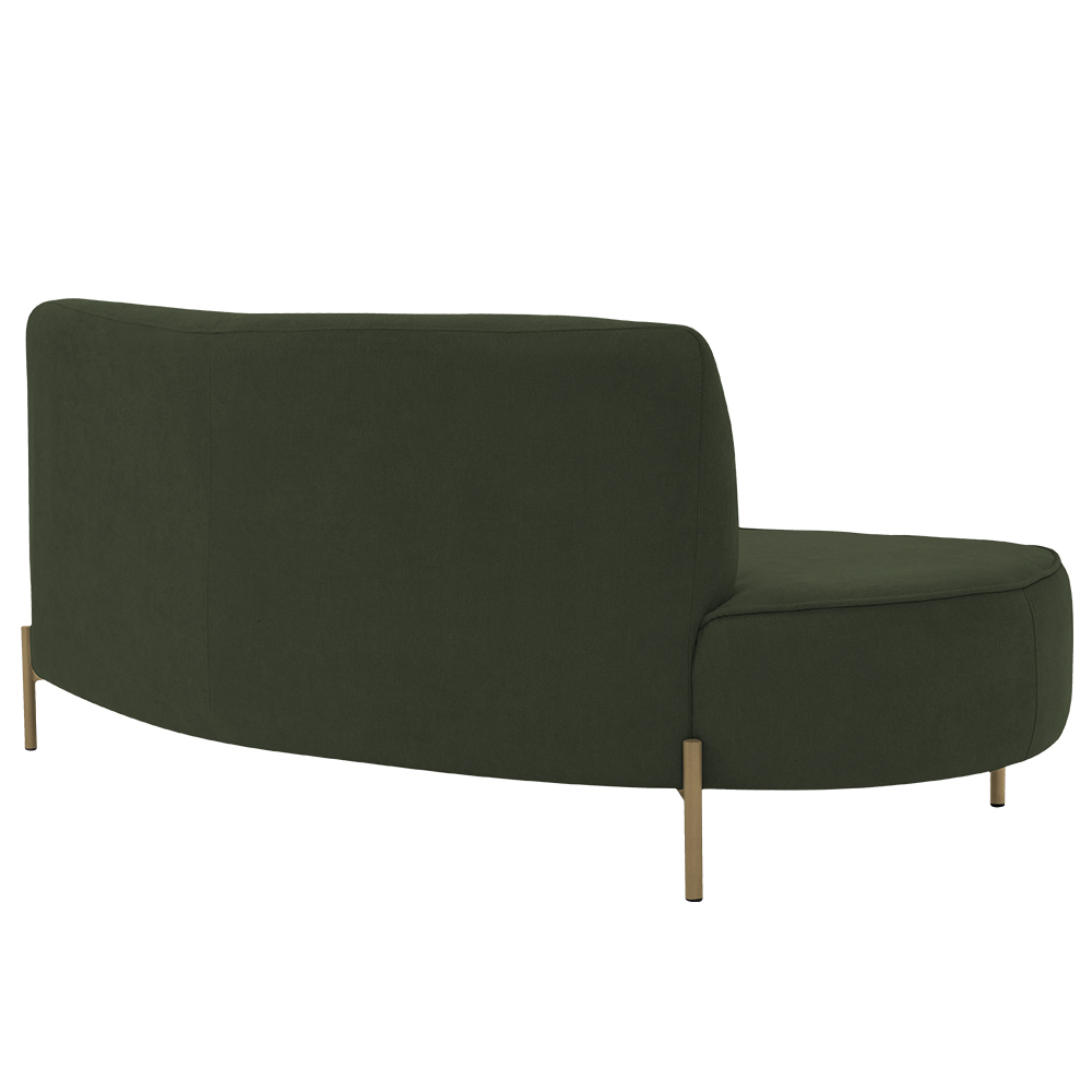 Sofá Orgânico 02 Lugares 150cm Argos Pés Ouro Fosco Linho Verde Musgo - Nexta Casa