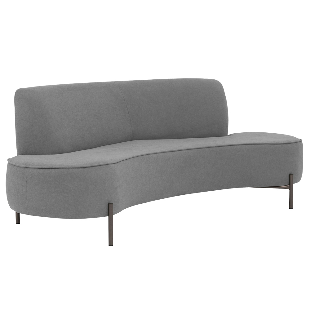 Sofá Orgânico 02 Lugares 150cm Argos Pés Titânio Linho Cinza - Nexta Casa