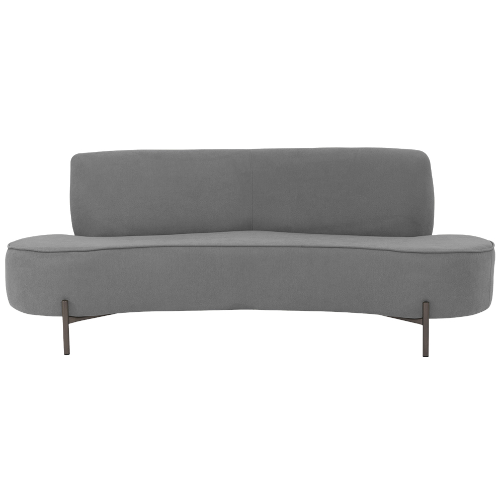 Sofá Orgânico 02 Lugares 150cm Argos Pés Titânio Linho Cinza - Nexta Casa