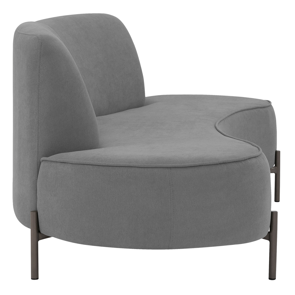 Sofá Orgânico 02 Lugares 150cm Argos Pés Titânio Linho Cinza - Nexta Casa