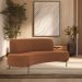 Sofá Orgânico 02 Lugares 150cm Argos Pés Titânio Linho Terracota - Nexta Casa