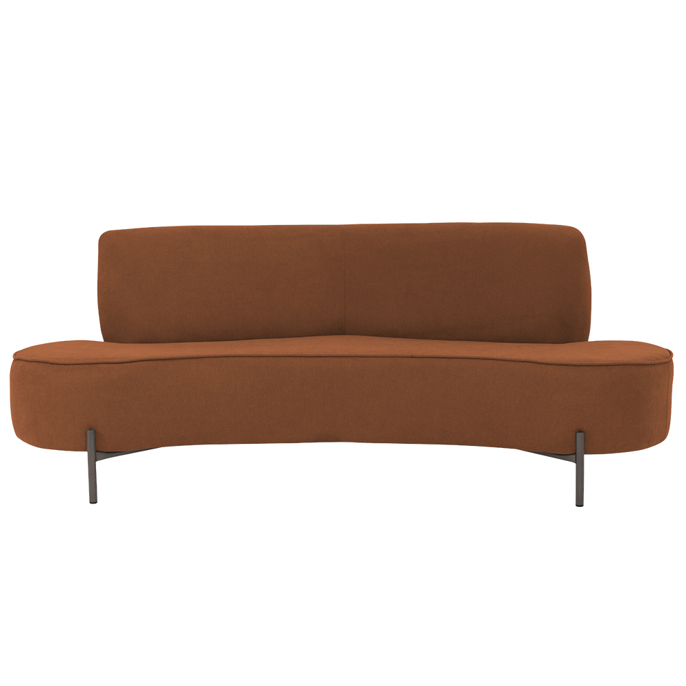 Sofá Orgânico 02 Lugares 150cm Argos Pés Titânio Linho Terracota - Nexta Casa