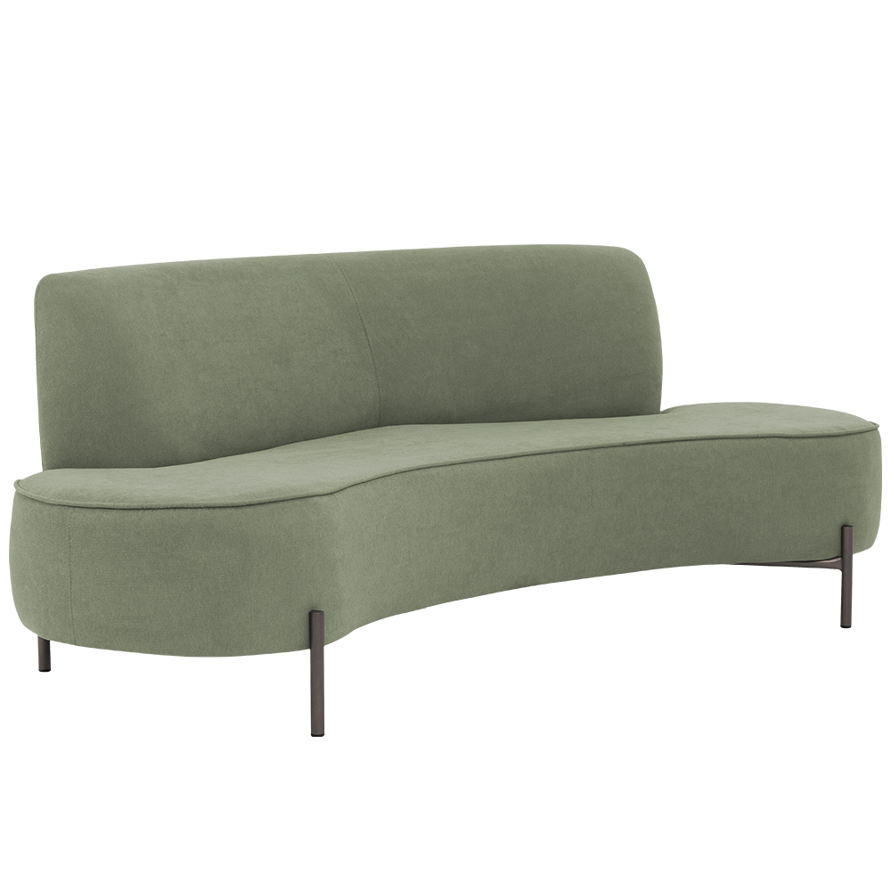 Sofá Orgânico 02 Lugares 150cm Argos Pés Titânio Linho Verde - CasaePoltrona
