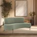 Sofá Orgânico 02 Lugares 150cm Argos Pés Titânio Linho Verde - CasaePoltrona