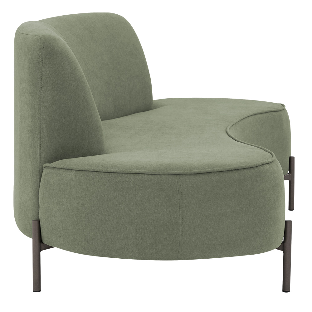 Sofá Orgânico 02 Lugares 150cm Argos Pés Titânio Linho Verde - CasaePoltrona