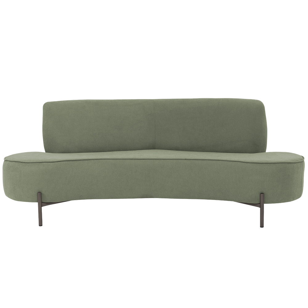Sofá Orgânico 02 Lugares 150cm Argos Pés Titânio Linho Verde - CasaePoltrona