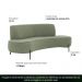Sofá Orgânico 02 Lugares 150cm Argos Pés Titânio Linho Verde - Nexta Casa