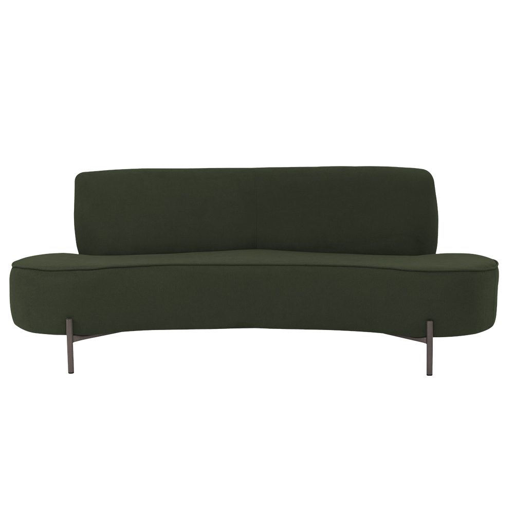 Sofá Orgânico 02 Lugares 150cm Argos Pés Titânio Linho Verde Musgo - Nexta Casa