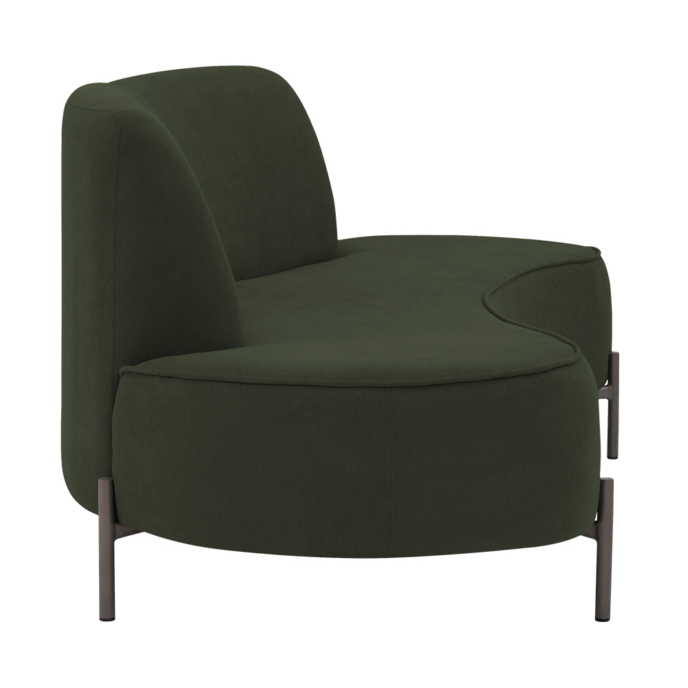 Sofá Orgânico 02 Lugares 150cm Argos Pés Titânio Linho Verde Musgo - Nexta Casa
