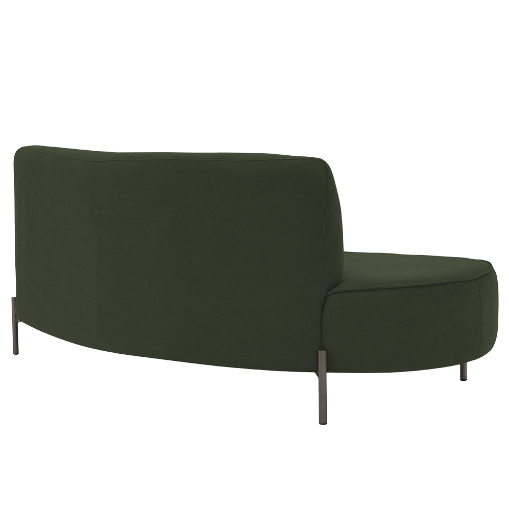 Sofá Orgânico 02 Lugares 150cm Argos Pés Titânio Linho Verde Musgo - Nexta Casa