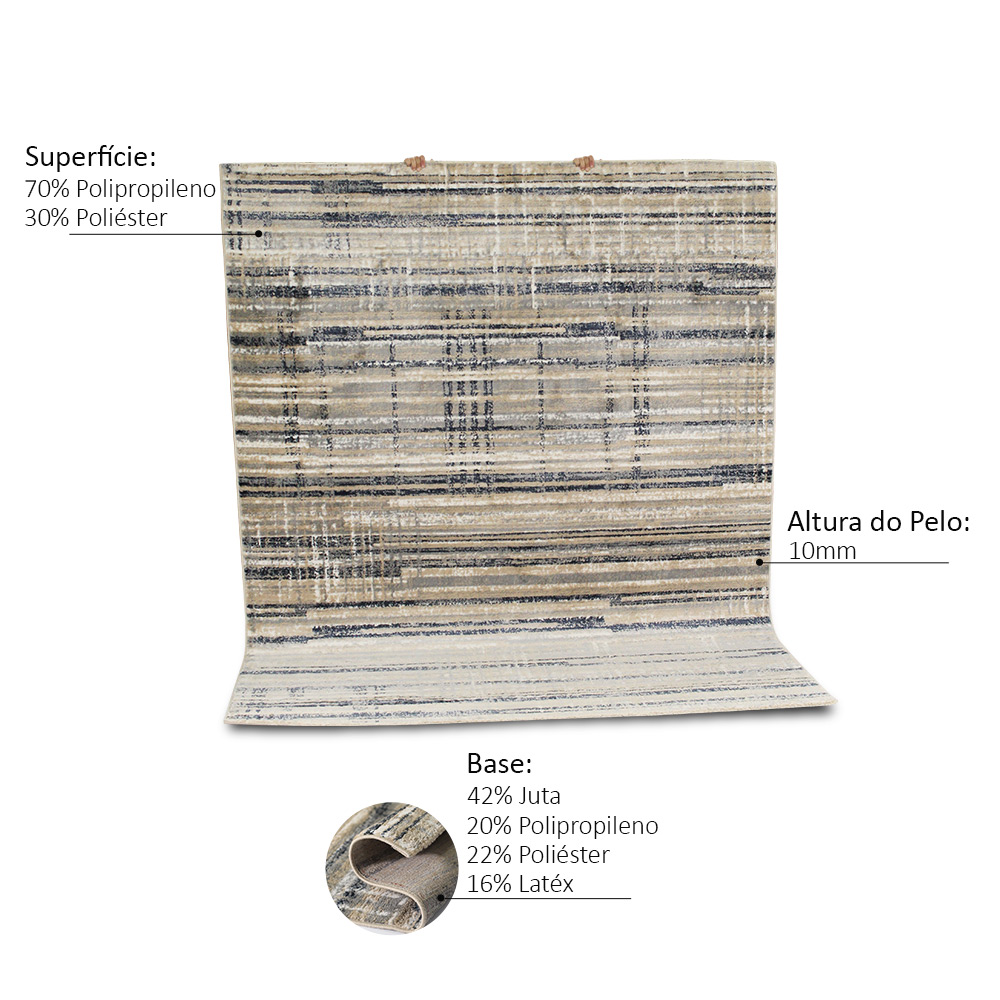 Tapete Decorativo Sala Retangular Classic 2,00 x 2,50m - Nexta Casa