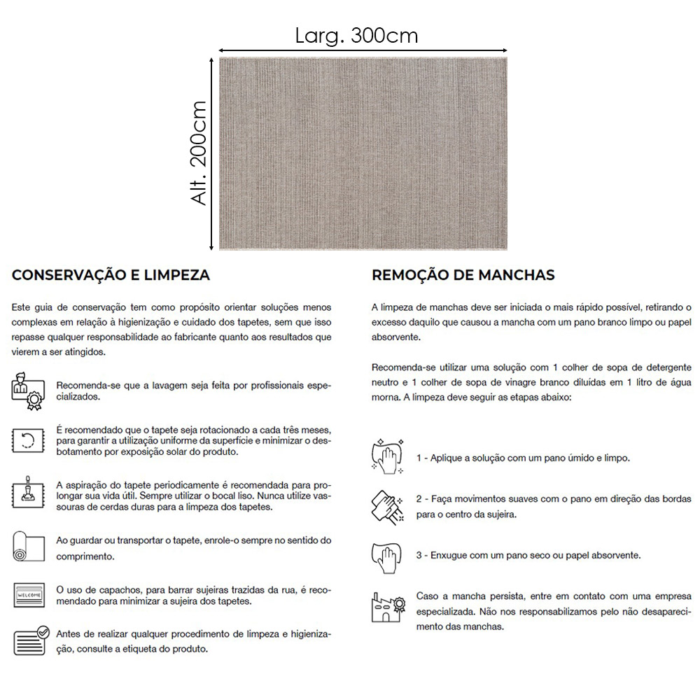Tapete Retangular para Sala Albany 2,00 x 3,00m - Nexta Casa