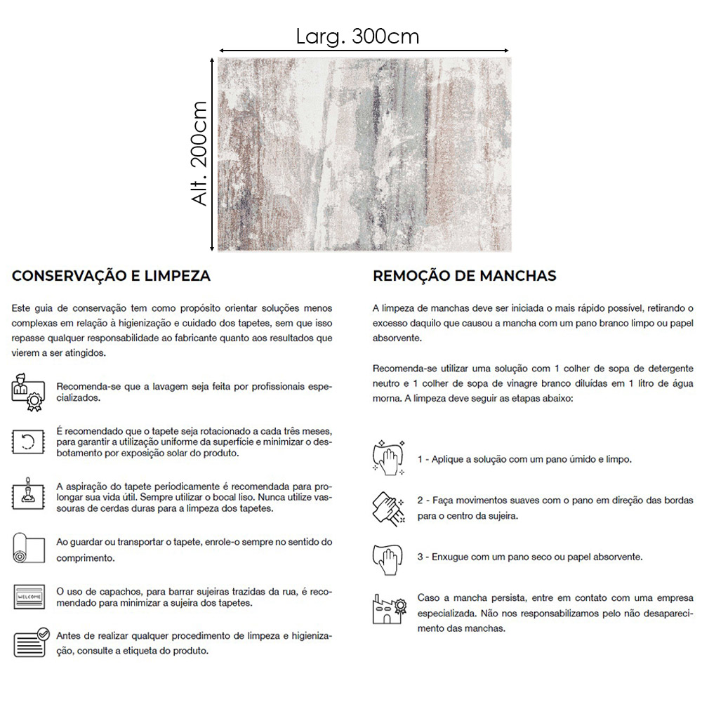 Tapete Retangular para Sala Noronha 2,00 x 3,00m - Nexta Casa