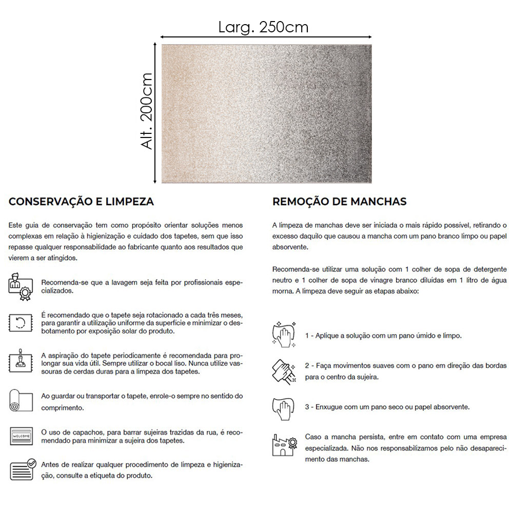 Tapete Retangular para Sala Urban 2,00 x 2,50m - Nexta Casa
