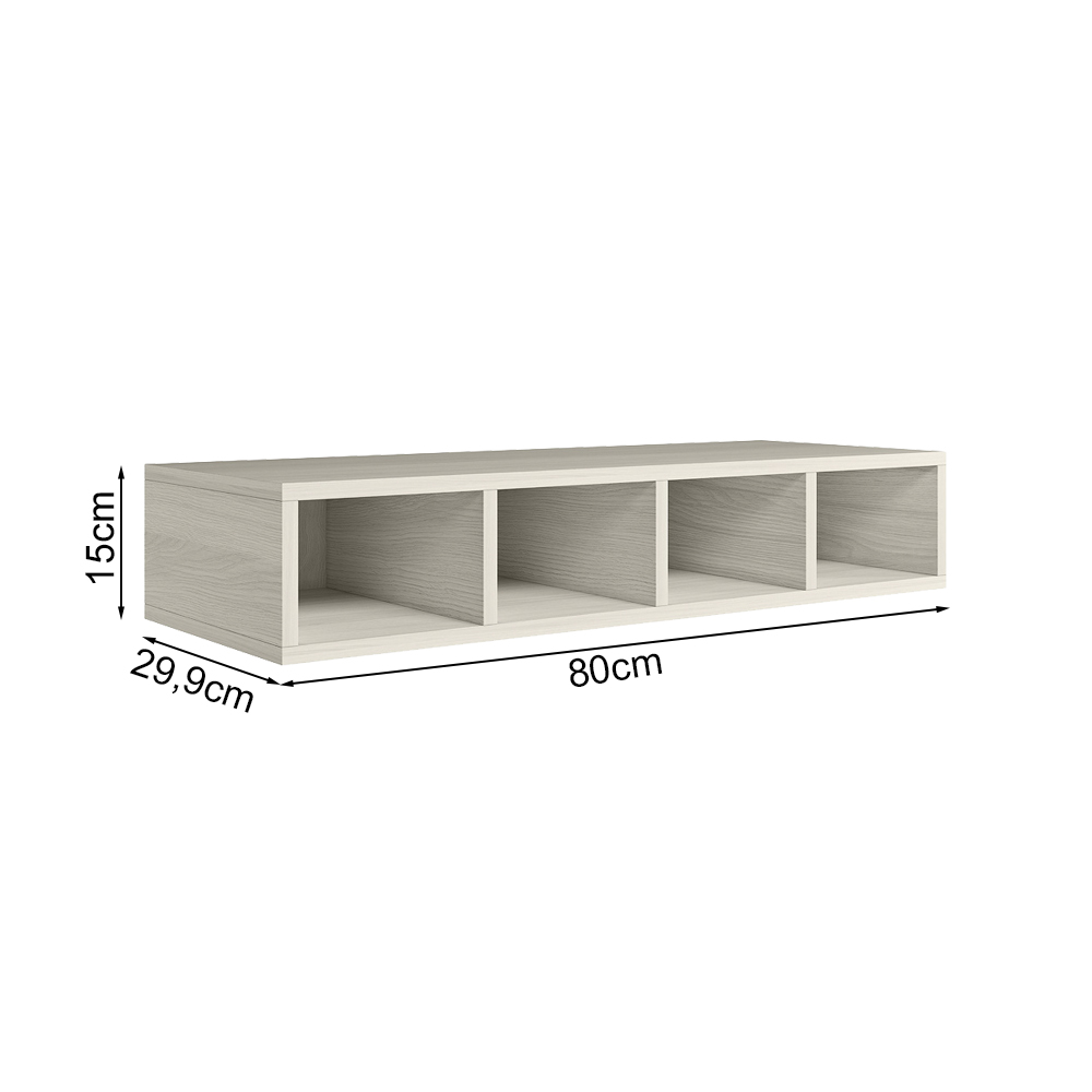 Aereo Nicho Garrafeiro MDF 80 cm Kali 16683 Bianco Toq Nicioli
